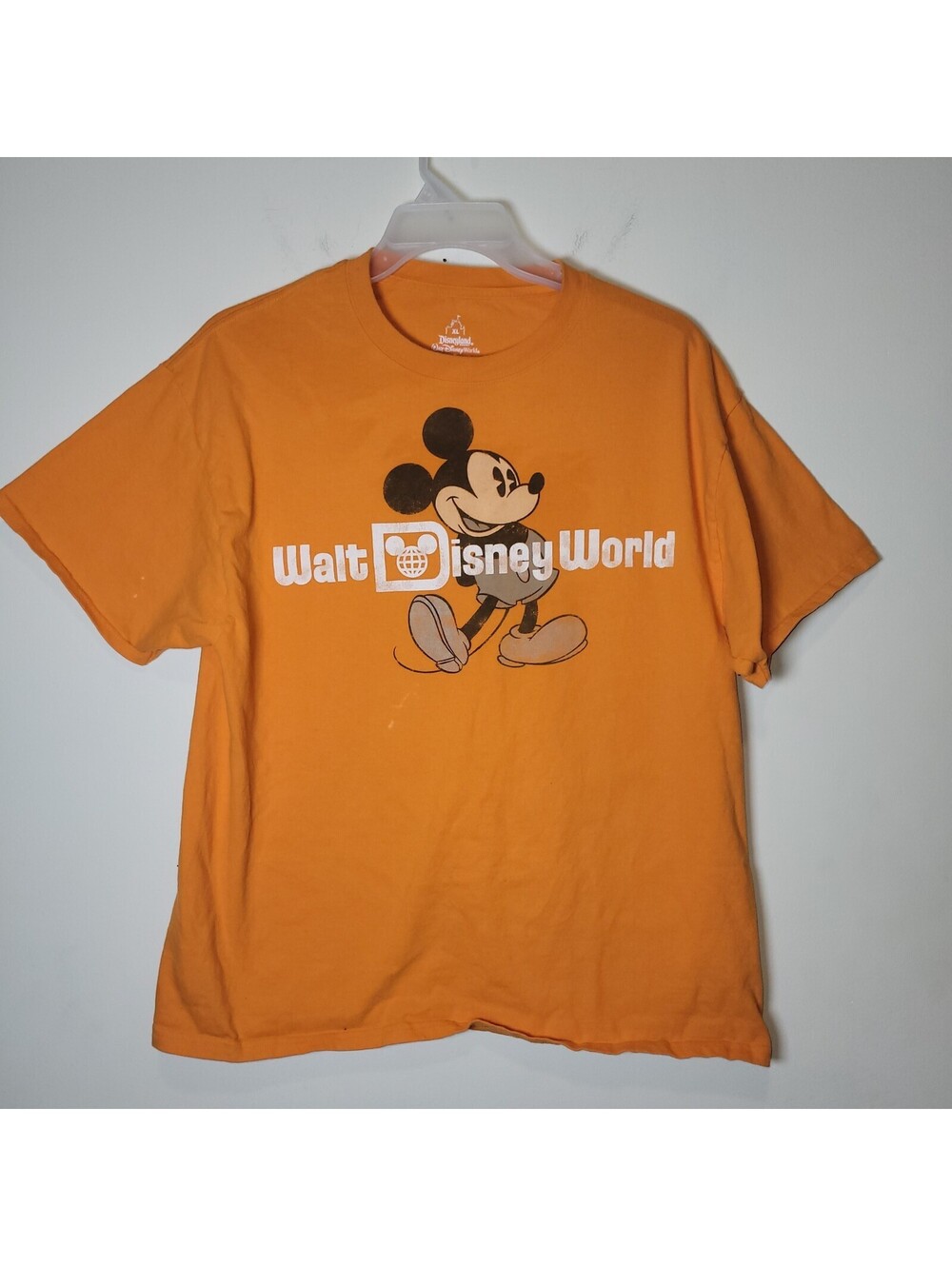 Disney Parks Walt Disney World Mickey Mouse Adult T-Shirt XL Orange Hanes